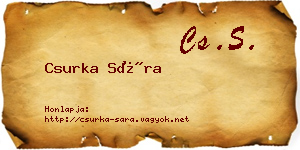 Csurka Sára névjegykártya