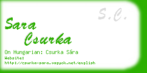 sara csurka business card